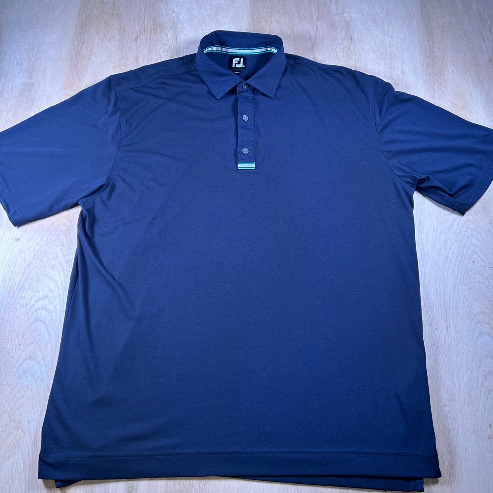 FootJoy ProDry Golf Polo Shirt Mens XXL Navy Blue Short Sleeve Performance Top